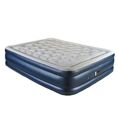 Flocking pvc mattress honeycomb structure double inflatable bed built-in electric pump